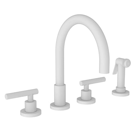 Newport Brass Kitchen Faucet With Side Spray in Matte White 9911L-52